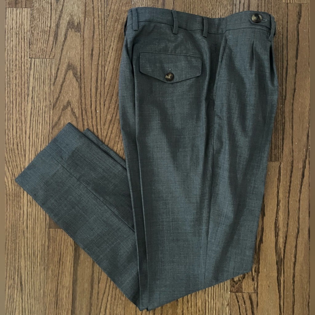 Brunello Cucinelli Charcoal Pleated Trousers
